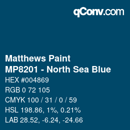 カラーコード: Matthews Paint - MP8201 - North Sea Blue | qconv.com