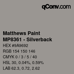 Color code: Matthews Paint - MP8361 - Silverback | qconv.com