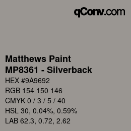 Code couleur: Matthews Paint - MP8361 - Silverback | qconv.com