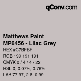 カラーコード: Matthews Paint - MP8456 - Lilac Grey | qconv.com