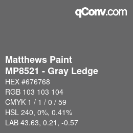 Código de color: Matthews Paint - MP8521 - Gray Ledge | qconv.com
