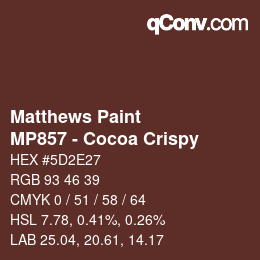 Color code: Matthews Paint - MP857 - Cocoa Crispy | qconv.com