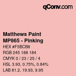 Color code: Matthews Paint - MP865 - Pinking | qconv.com