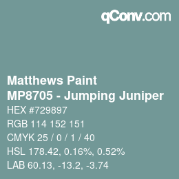 Color code: Matthews Paint - MP8705 - Jumping Juniper | qconv.com