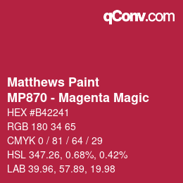 Color code: Matthews Paint - MP870 - Magenta Magic | qconv.com