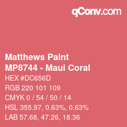 Farbcode: Matthews Paint - MP8744 - Maui Coral | qconv.com