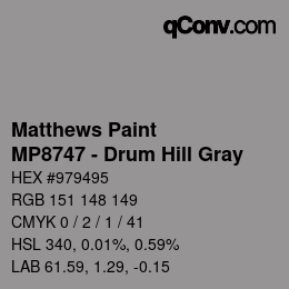 Farbcode: Matthews Paint - MP8747 - Drum Hill Gray | qconv.com