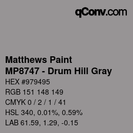 Color code: Matthews Paint - MP8747 - Drum Hill Gray | qconv.com