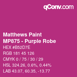 Color code: Matthews Paint - MP875 - Purple Robe | qconv.com