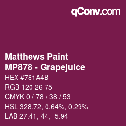 Color code: Matthews Paint - MP878 - Grapejuice | qconv.com