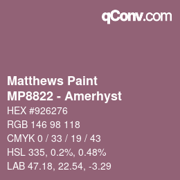 Color code: Matthews Paint - MP8822 - Amerhyst | qconv.com
