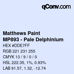 Código de color: Matthews Paint - MP893 - Pale Delphinium | qconv.com