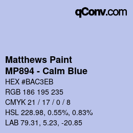 Color code: Matthews Paint - MP894 - Calm Blue | qconv.com