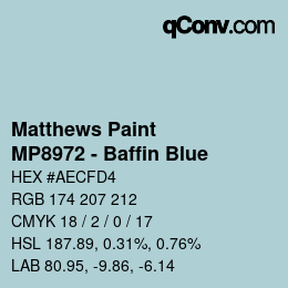 Código de color: Matthews Paint - MP8972 - Baffin Blue | qconv.com