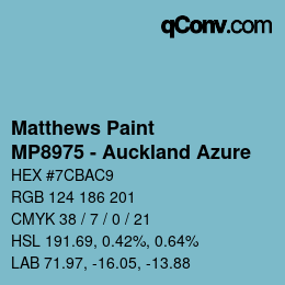 カラーコード: Matthews Paint - MP8975 - Auckland Azure | qconv.com