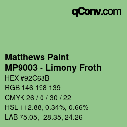 Code couleur: Matthews Paint - MP9003 - Limony Froth | qconv.com