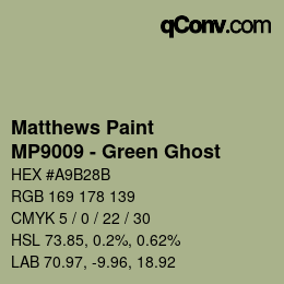 Color code: Matthews Paint - MP9009 - Green Ghost | qconv.com