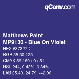 Código de color: Matthews Paint - MP9130 - Blue On Violet | qconv.com