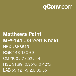 Color code: Matthews Paint - MP9141 - Green Khaki | qconv.com