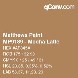 Code couleur: Matthews Paint - MP9189 - Mocha Latte | qconv.com