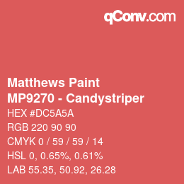 Código de color: Matthews Paint - MP9270 - Candystriper | qconv.com