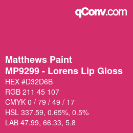 Color code: Matthews Paint - MP9299 - Lorens Lip Gloss | qconv.com