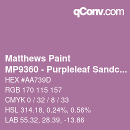 カラーコード: Matthews Paint - MP9360 - Purpleleaf Sandcherry | qconv.com