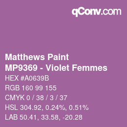 カラーコード: Matthews Paint - MP9369 - Violet Femmes | qconv.com