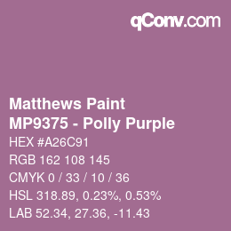 カラーコード: Matthews Paint - MP9375 - Polly Purple | qconv.com