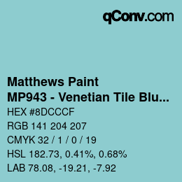 Farbcode: Matthews Paint - MP943 - Venetian Tile Blue | qconv.com