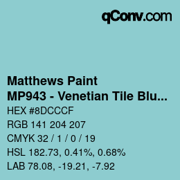 カラーコード: Matthews Paint - MP943 - Venetian Tile Blue | qconv.com