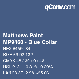 Farbcode: Matthews Paint - MP9460 - Blue Collar | qconv.com