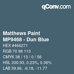 カラーコード: Matthews Paint - MP9468 - Dun Blue | qconv.com