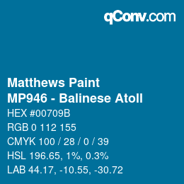 Farbcode: Matthews Paint - MP946 - Balinese Atoll | qconv.com