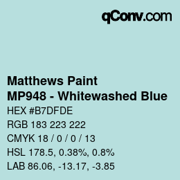 カラーコード: Matthews Paint - MP948 - Whitewashed Blue | qconv.com