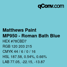 Code couleur: Matthews Paint - MP950 - Roman Bath Blue | qconv.com
