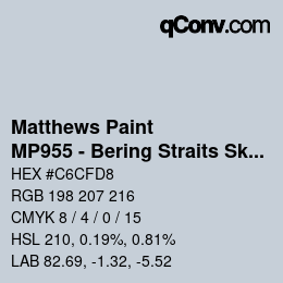 Farbcode: Matthews Paint - MP955 - Bering Straits Sky | qconv.com