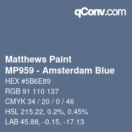 Farbcode: Matthews Paint - MP959 - Amsterdam Blue | qconv.com