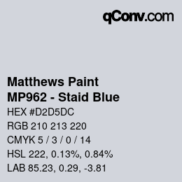 Code couleur: Matthews Paint - MP962 - Staid Blue | qconv.com