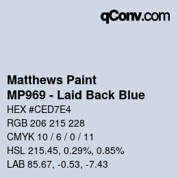 Código de color: Matthews Paint - MP969 - Laid Back Blue | qconv.com