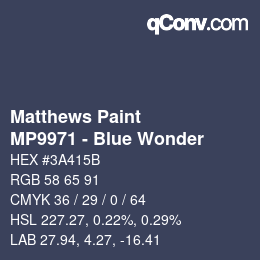 Code couleur: Matthews Paint - MP9971 - Blue Wonder | qconv.com