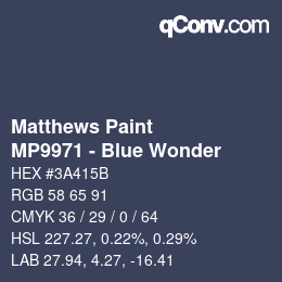カラーコード: Matthews Paint - MP9971 - Blue Wonder | qconv.com