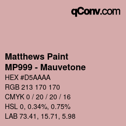 Color code: Matthews Paint - MP999 - Mauvetone | qconv.com
