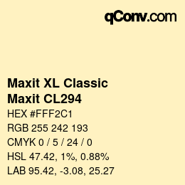 Código de color: Maxit XL Classic - Maxit CL294 | qconv.com