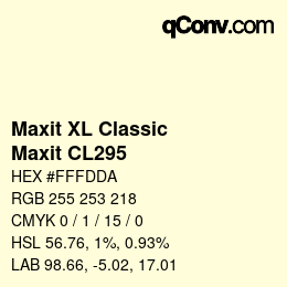 Código de color: Maxit XL Classic - Maxit CL295 | qconv.com