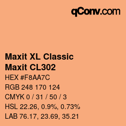 颜色代码: Maxit XL Classic - Maxit CL302 | qconv.com