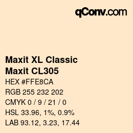 カラーコード: Maxit XL Classic - Maxit CL305 | qconv.com