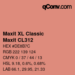 颜色代码: Maxit XL Classic - Maxit CL312 | qconv.com