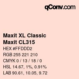 カラーコード: Maxit XL Classic - Maxit CL315 | qconv.com