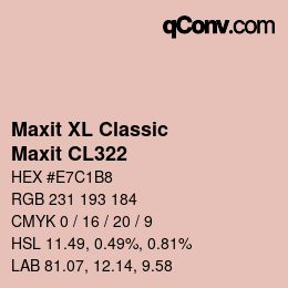 カラーコード: Maxit XL Classic - Maxit CL322 | qconv.com